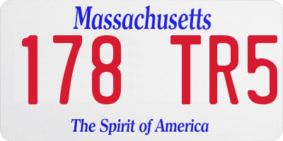 MA license plate 178TR5