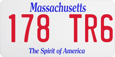MA license plate 178TR6