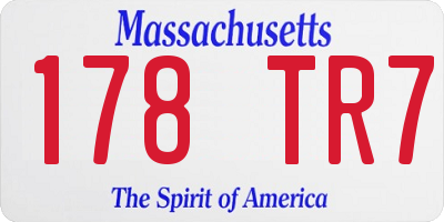MA license plate 178TR7