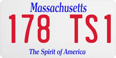 MA license plate 178TS1