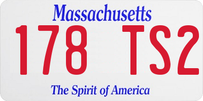 MA license plate 178TS2