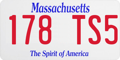 MA license plate 178TS5