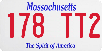 MA license plate 178TT2