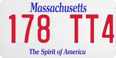 MA license plate 178TT4
