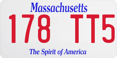 MA license plate 178TT5