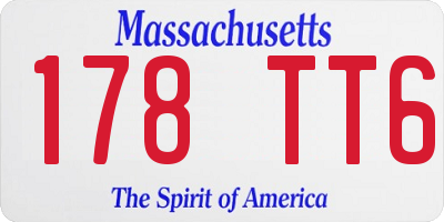 MA license plate 178TT6