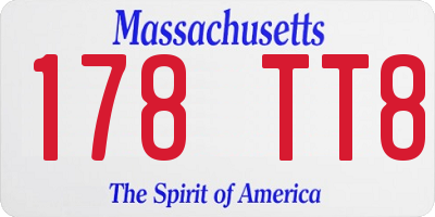 MA license plate 178TT8