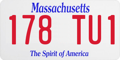 MA license plate 178TU1