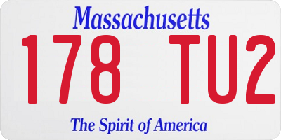 MA license plate 178TU2