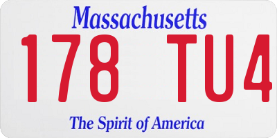 MA license plate 178TU4