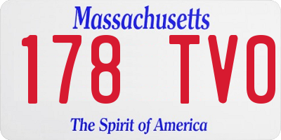 MA license plate 178TV0