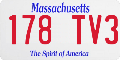 MA license plate 178TV3