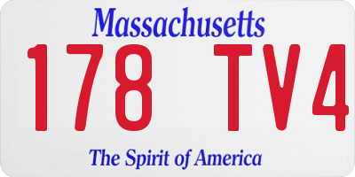 MA license plate 178TV4