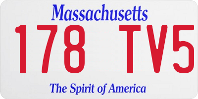 MA license plate 178TV5