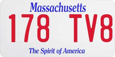 MA license plate 178TV8