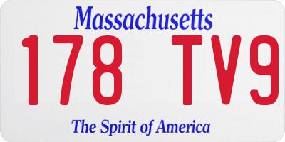 MA license plate 178TV9