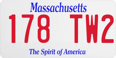 MA license plate 178TW2