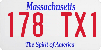 MA license plate 178TX1