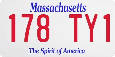 MA license plate 178TY1