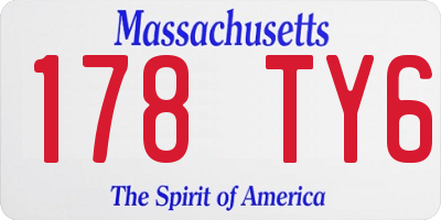 MA license plate 178TY6