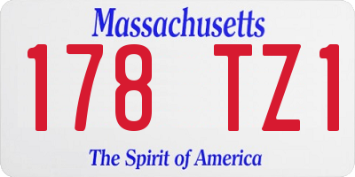 MA license plate 178TZ1