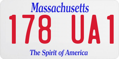 MA license plate 178UA1