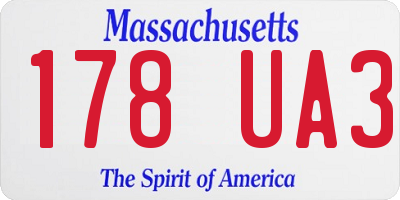 MA license plate 178UA3