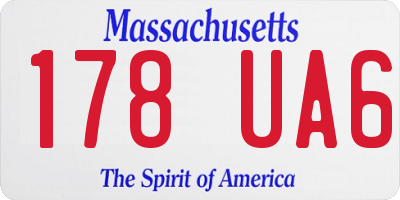 MA license plate 178UA6