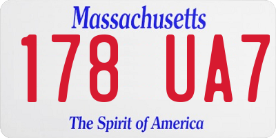 MA license plate 178UA7