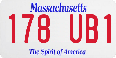 MA license plate 178UB1