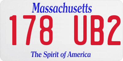 MA license plate 178UB2