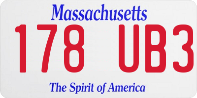 MA license plate 178UB3
