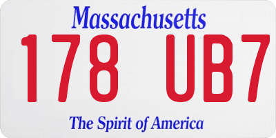 MA license plate 178UB7