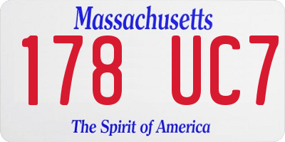MA license plate 178UC7