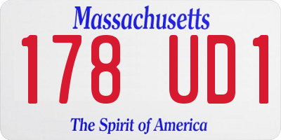 MA license plate 178UD1