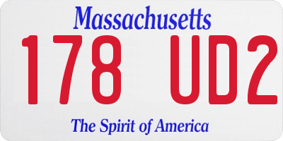 MA license plate 178UD2