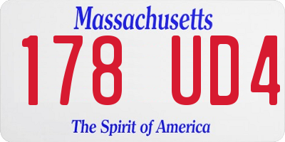 MA license plate 178UD4