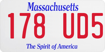MA license plate 178UD5