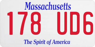 MA license plate 178UD6