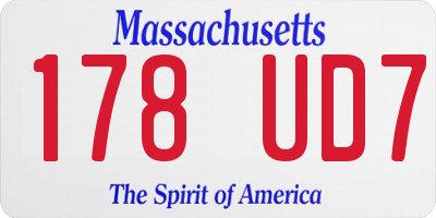 MA license plate 178UD7