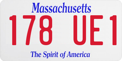 MA license plate 178UE1
