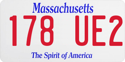 MA license plate 178UE2