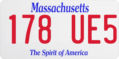 MA license plate 178UE5