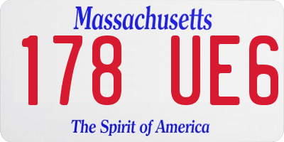MA license plate 178UE6
