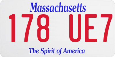 MA license plate 178UE7