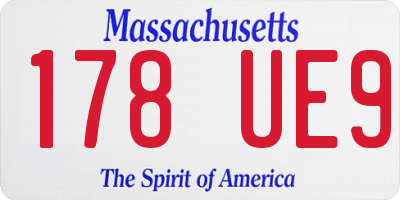MA license plate 178UE9