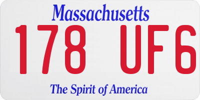 MA license plate 178UF6