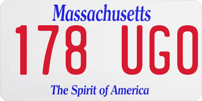 MA license plate 178UG0