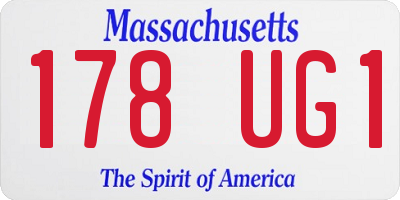 MA license plate 178UG1