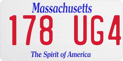 MA license plate 178UG4